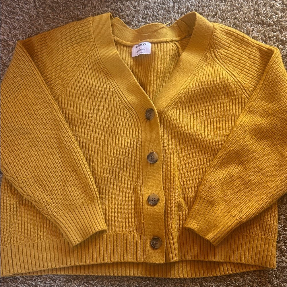 Old Navy Mustard Yellow Cardigan Sweater